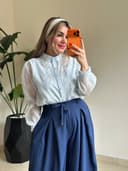 شومیز گل نقره ای کد 8205
