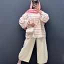 مانتو عروسکی راه راه کد6989