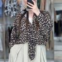 شومیز گره ای پلنگی کد 7209