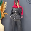 ست مانتو شلوار جین کد 6887