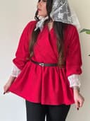 شومیز عروسکی و اسکارف یلدایی کد 8090